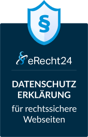 Siegel eRecht24 Datenschutzerklärung für rechtssichere Webseiten