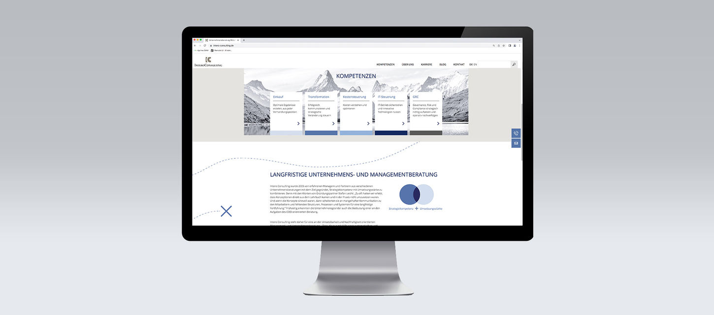 Webseite für die Unternehmensberatung Intero