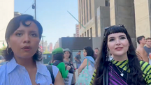Ashley Rojas and Lena Weissbrot, members of 'the Mangionistas.'