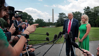 President Trump and Karoline Leavitt.