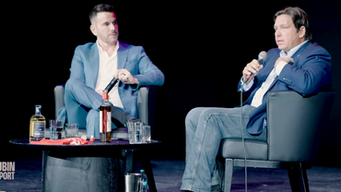 Dave Rubin and Florida Gov. Ron DeSantis.