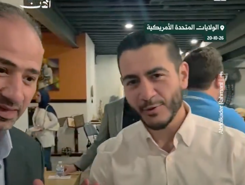 Adbul El-Sayed being interview by a reporter from Al-Jazeera Syria.