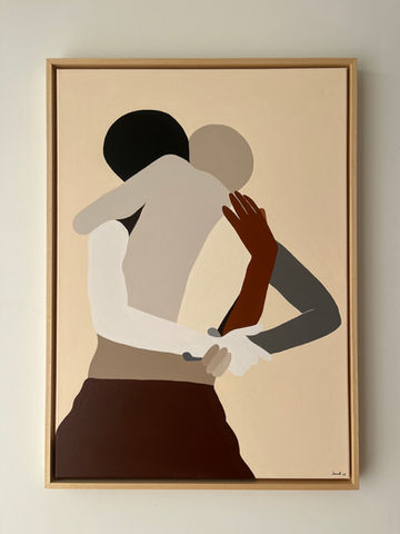 Intertwined, 2025. Acrylic on cotton, 50 x 70 - purchased by private collector