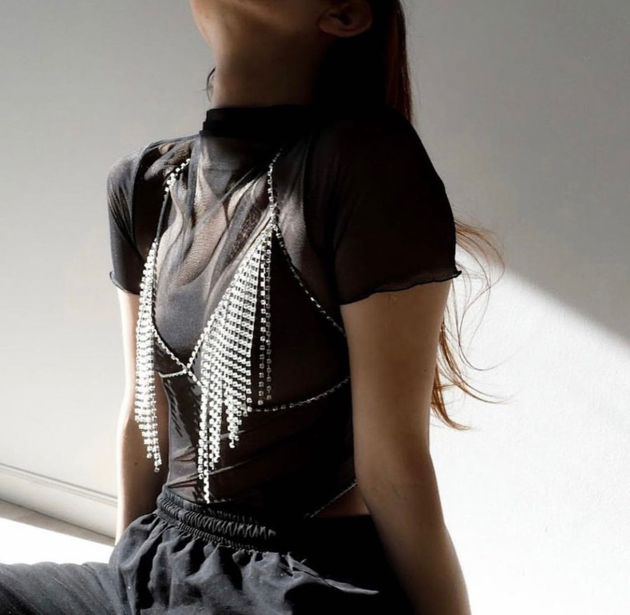 Kristal Taşlı Sallantı Vücut Aksesuarı