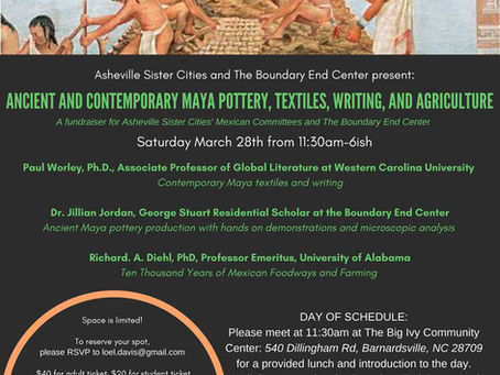 Asheville Sister Cities and BEC present: Ancient and Contemporary Maya Pottery, Textiles, Writing an