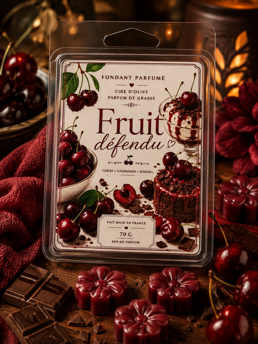 Tablette de cire parfumée – Fruit défendu – 70 g