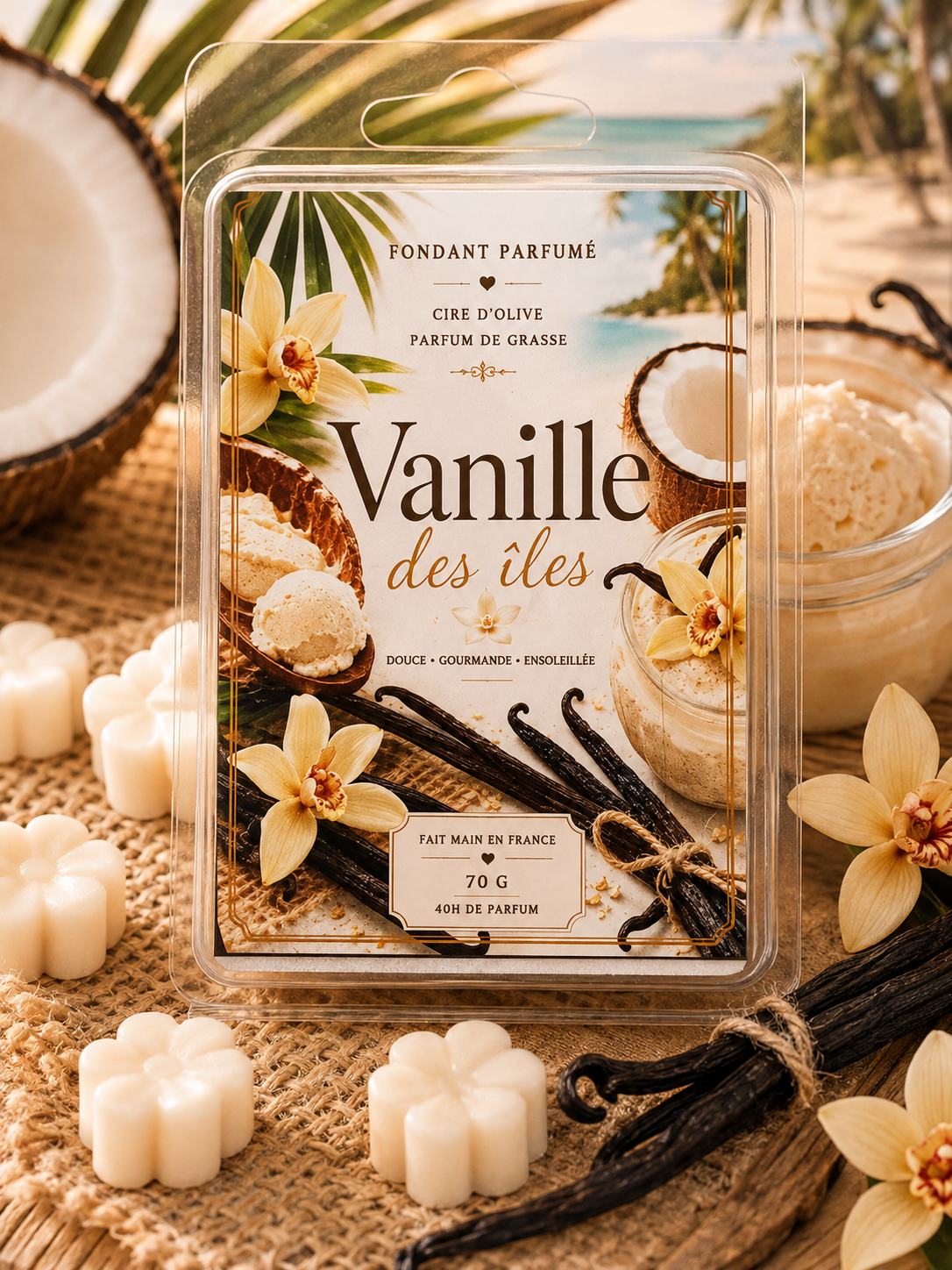 Tablette de cire parfumée – Vanille – 70 g