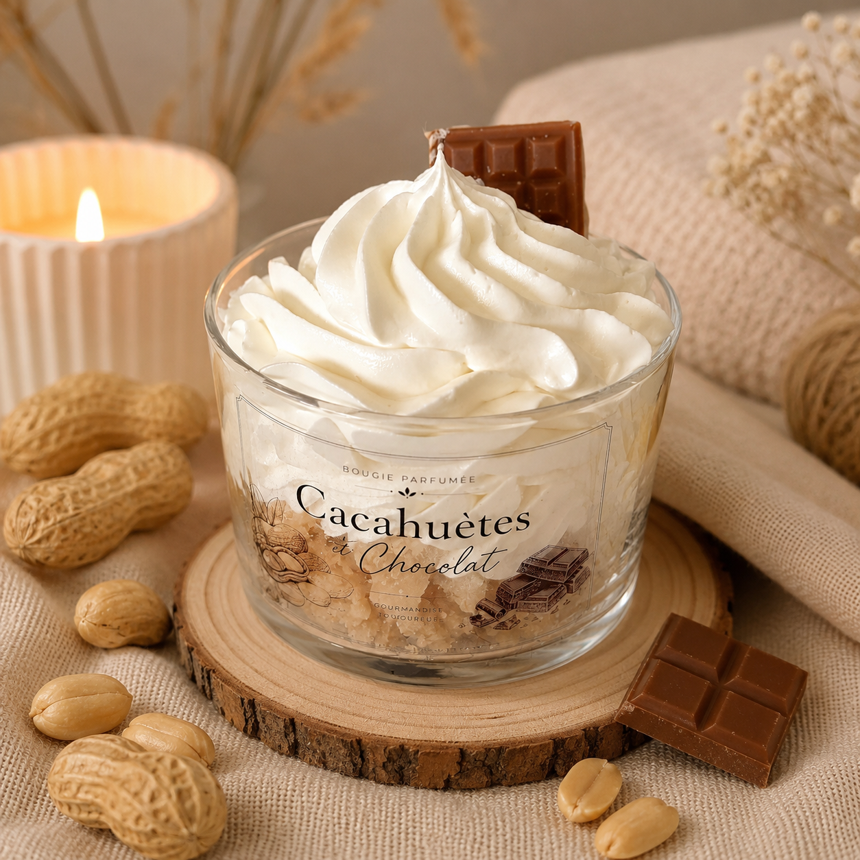 Bougie parfumée Cacahuètes et Chocolat 