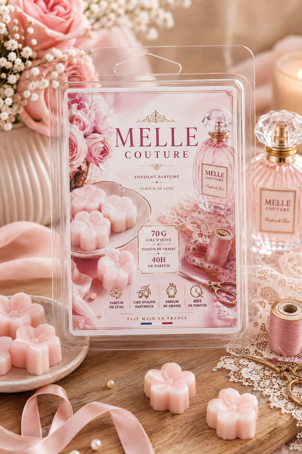 Tablette de cire parfumée – Melle Couture – 70 g