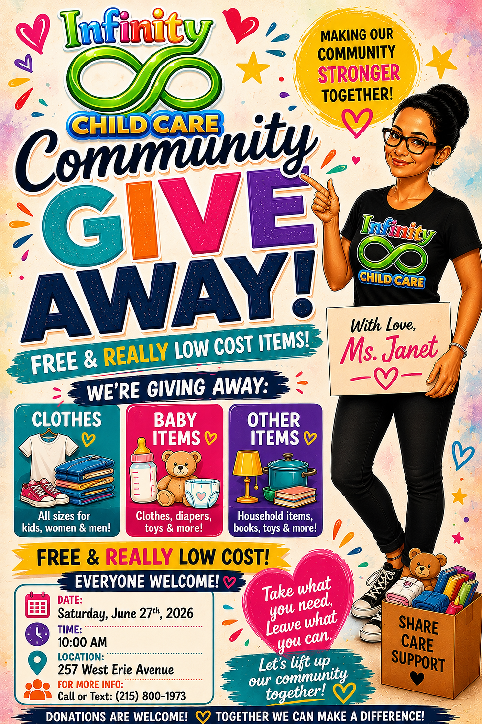 INFINITY COMMUNITY GIVE AWAY