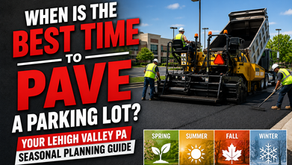 Parking lot paving in Lehigh Valley PA with a professional crew and seasonal planning guide.