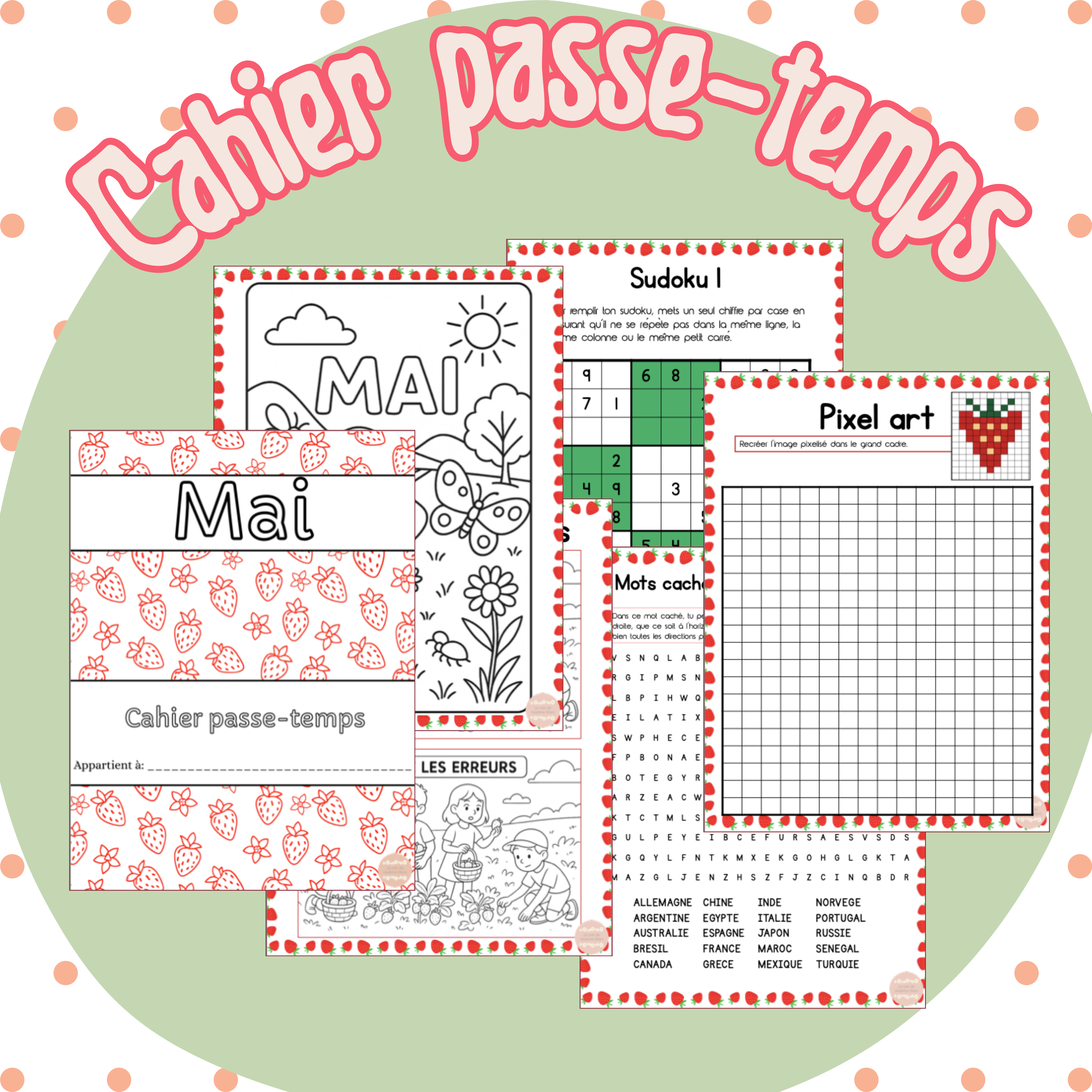 Cahier passe-temps-Mai
