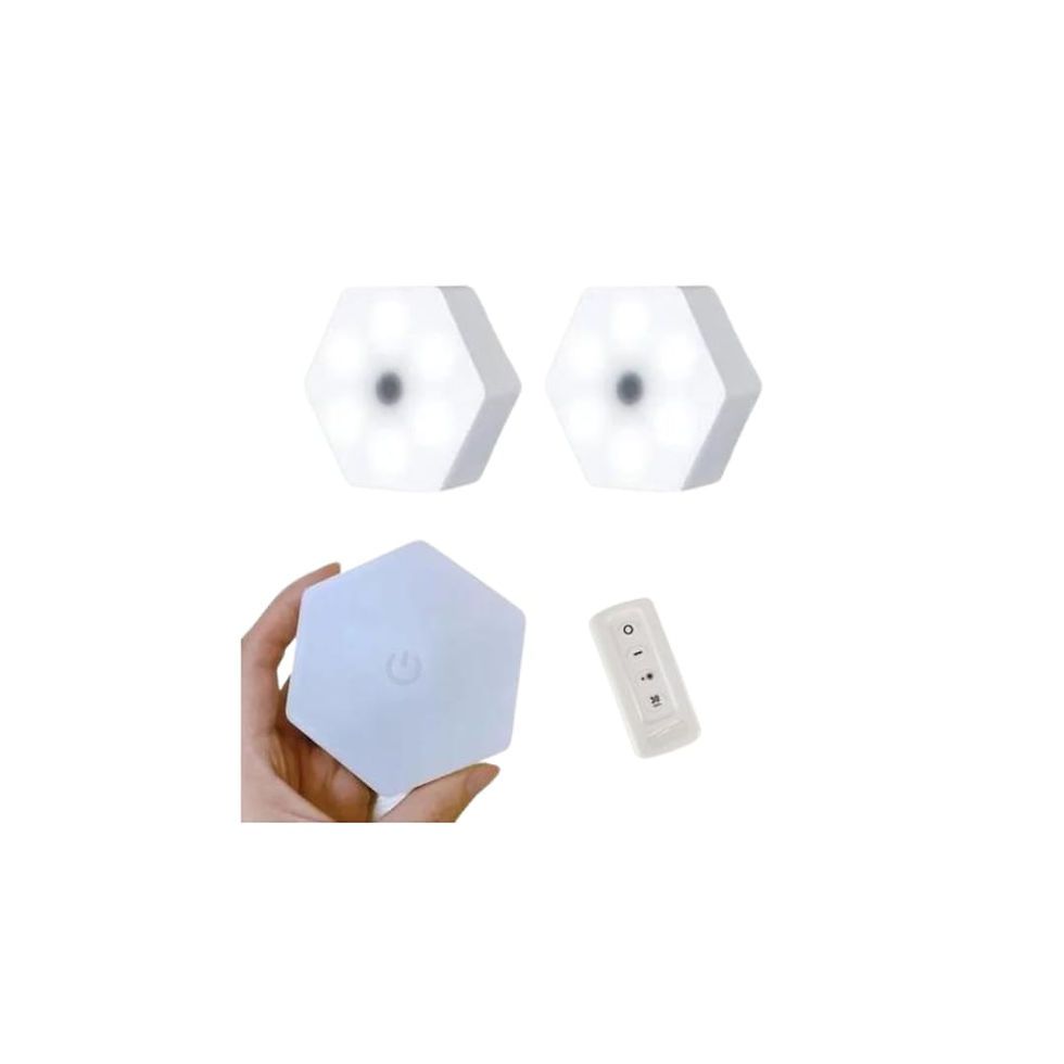 Luminária Hexagonal Led Com Controle Kit 3 Und
