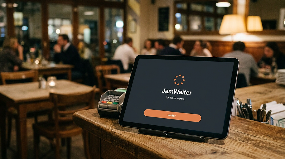 Kassensystem JamWaiter auf einem Tablet in einem Schweizer Restaurant