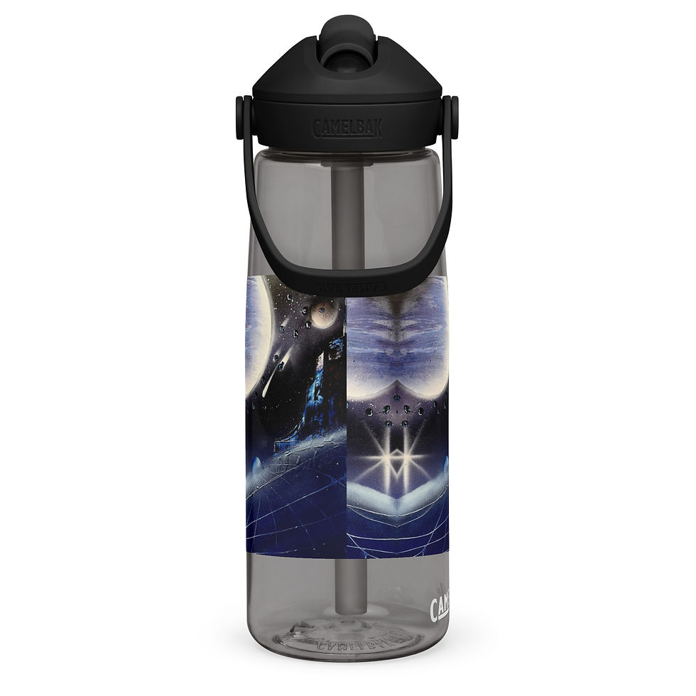 Thumbnail: AcrylicDrift original Artwork Flip straw water bottle