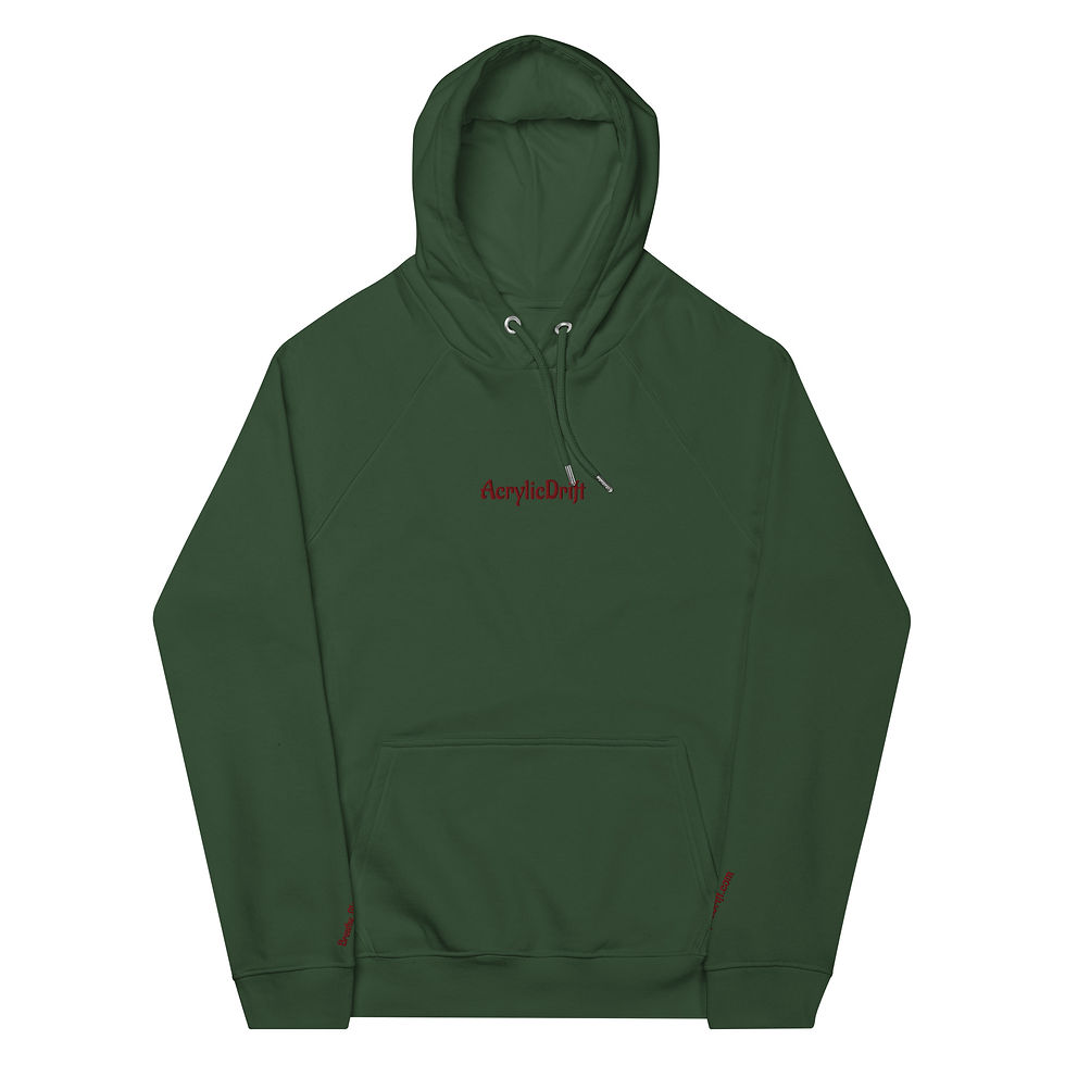 Thumbnail: AcrylicDrift Original Artwork Unisex eco raglan hoodie
