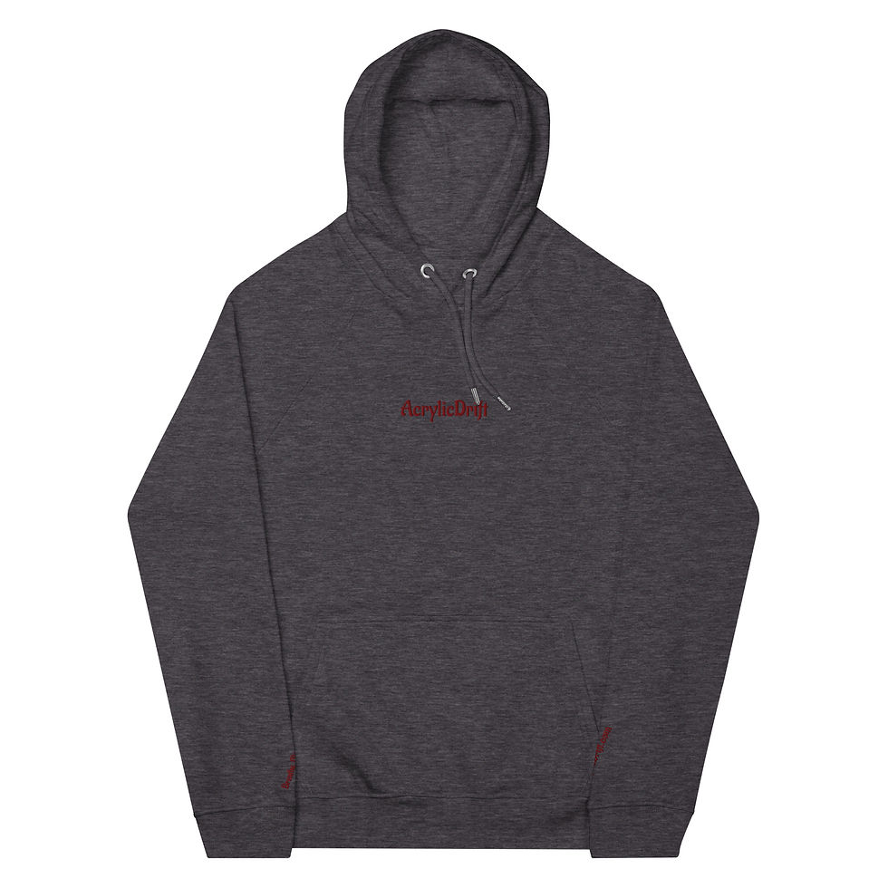 Thumbnail: AcrylicDrift Original Artwork Unisex eco raglan hoodie