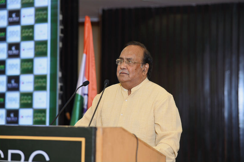 Centre of image: Indian film writer and director Sunil Tiwari. A still photo Sunil conducting speech of his creative and thoughtful expressions to the audiences.