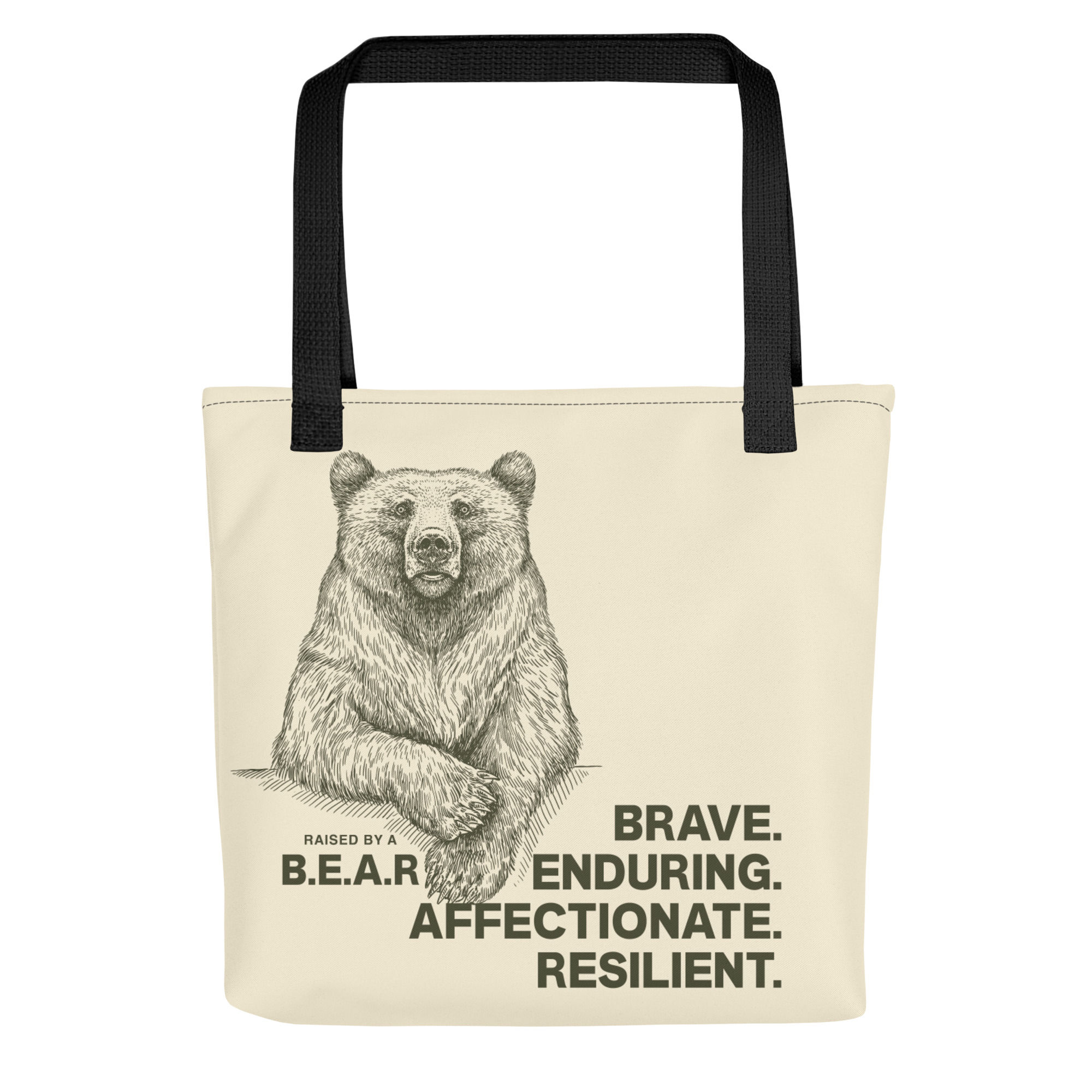 Raised by a B.E.A.R. Tote – Ivory