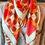 Thumbnail: Orange and Pink Scarf Silk Geometric  Scarf