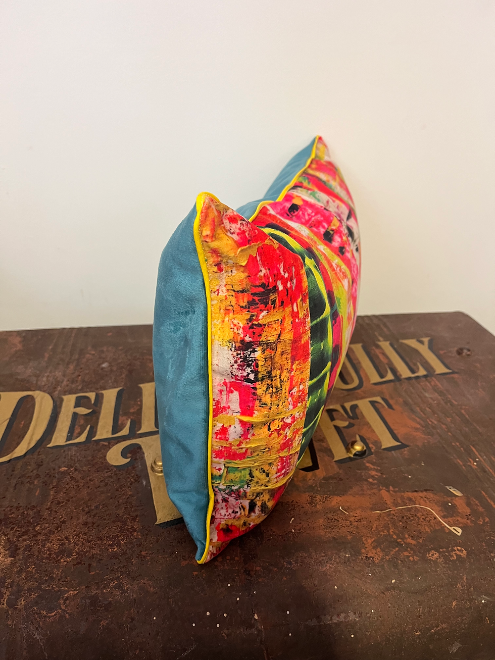 Thumbnail: Delightfully velvet neon Dream bolster cushion . 