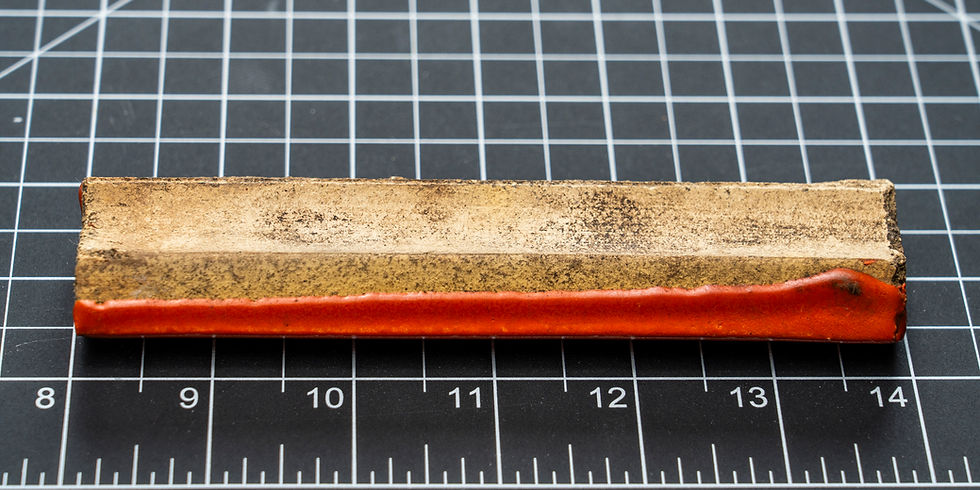 Thumbnail: Malibu Potteries Corner Tile Uranium Glazed 35,000 CPM - One Tile