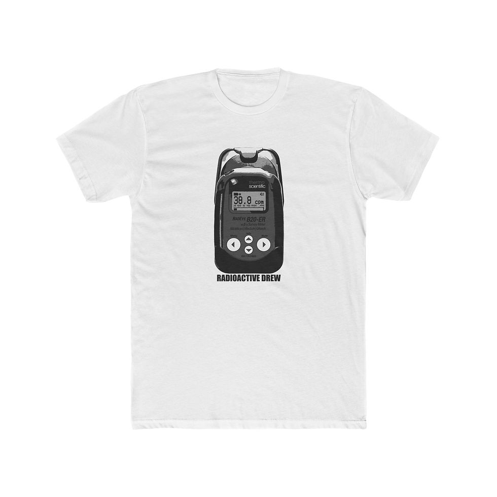 Thumbnail: Radeye B20ER Black and White Radioactive Drew Text Men's Cotton Crew Tee