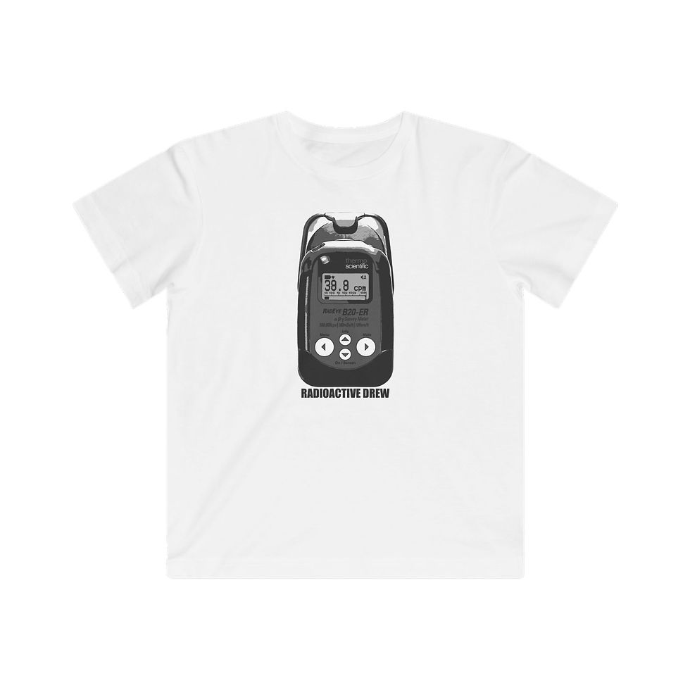 Thumbnail: Radeye B20ER Black and White Radioactive Drew Text Kids Fine Jersey Tee