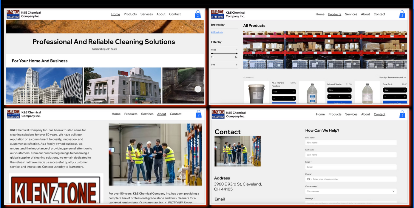 K&E Chemical Company Starter Website Redesign
