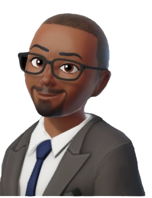 Avatar of a designer: a creative individual with glasses, wearing a casual outfit, holding a sketchpad and a stylus, surround