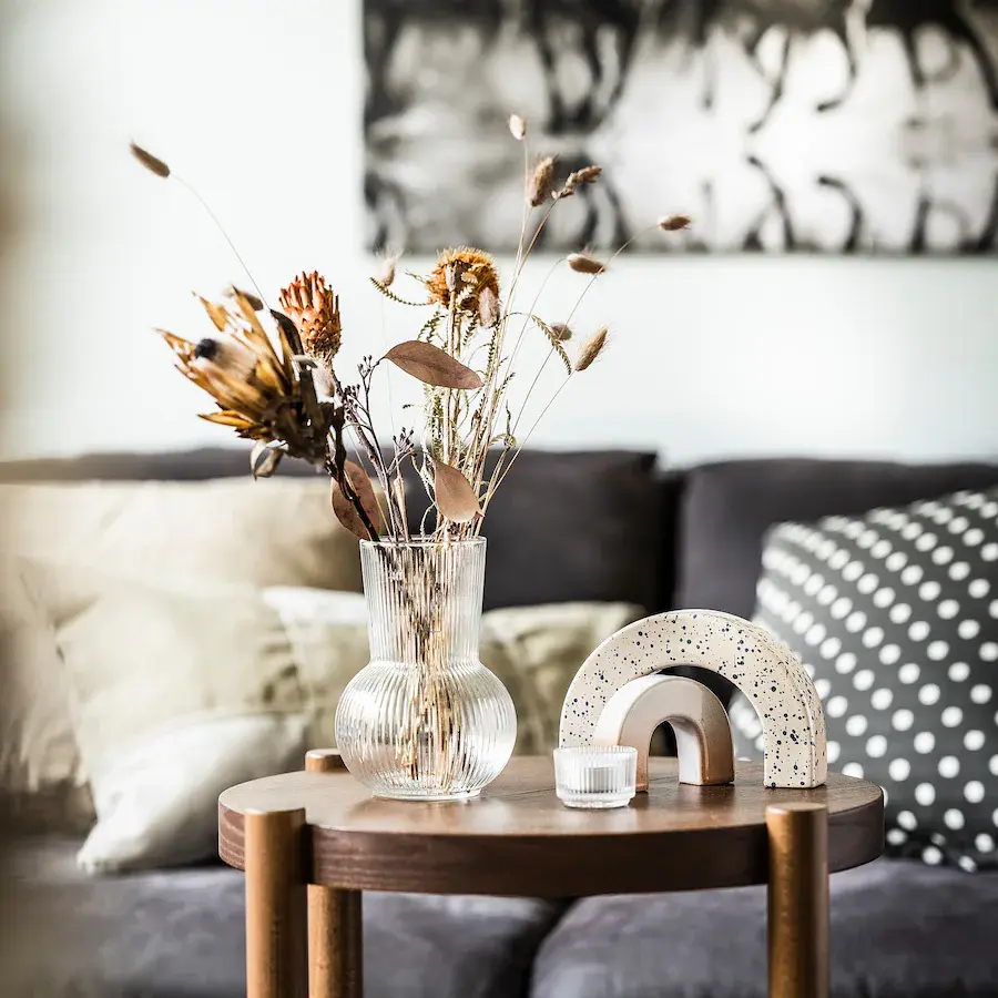 Thumbnail: Ripple - Cyclindrical glass vase with a bulbous base