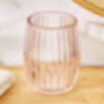Thumbnail: Senorita - Pink glass with vertical lines (spoon/toothbrush holder)