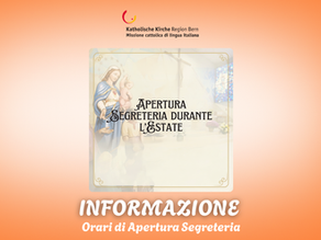 Informazione Apertura Segreteria durante l'Estate