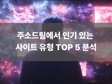 주소드림에서 인기 있는 사이트 유형 TOP 5 분석