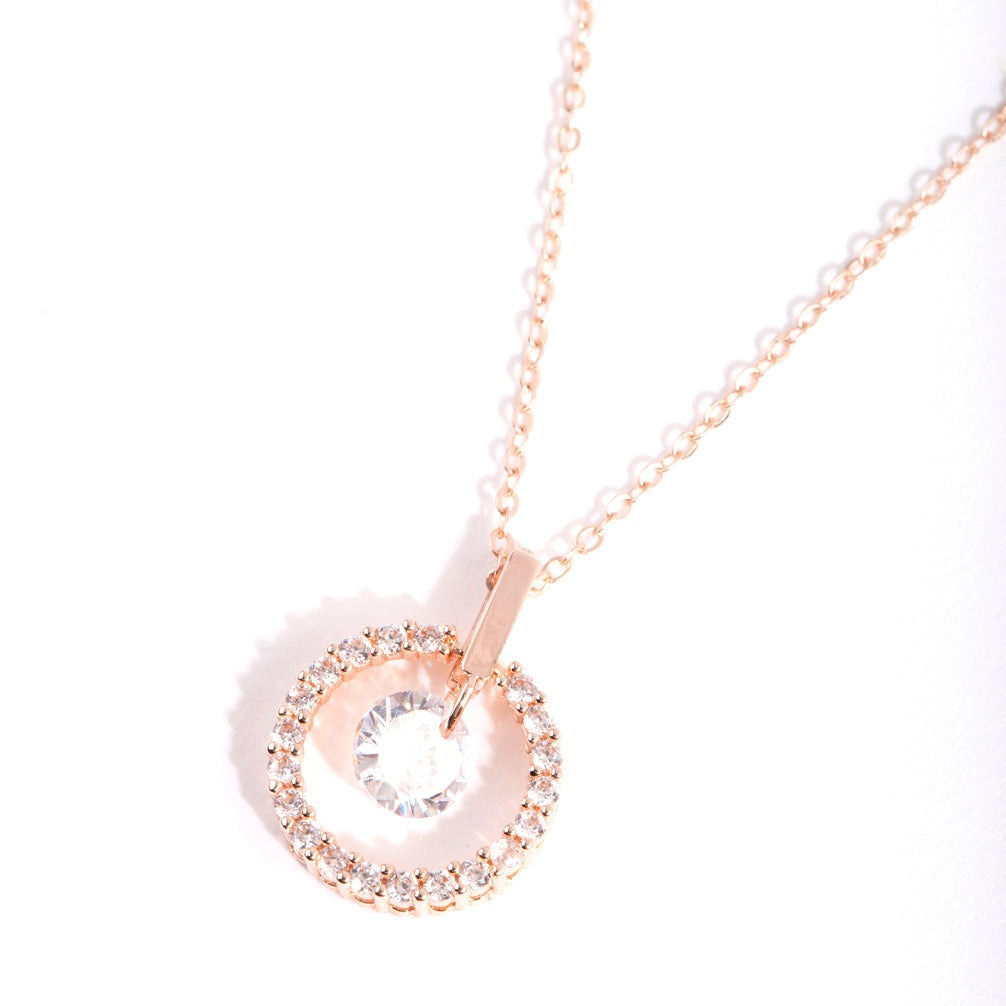 Rose Gold Open Circle Necklace