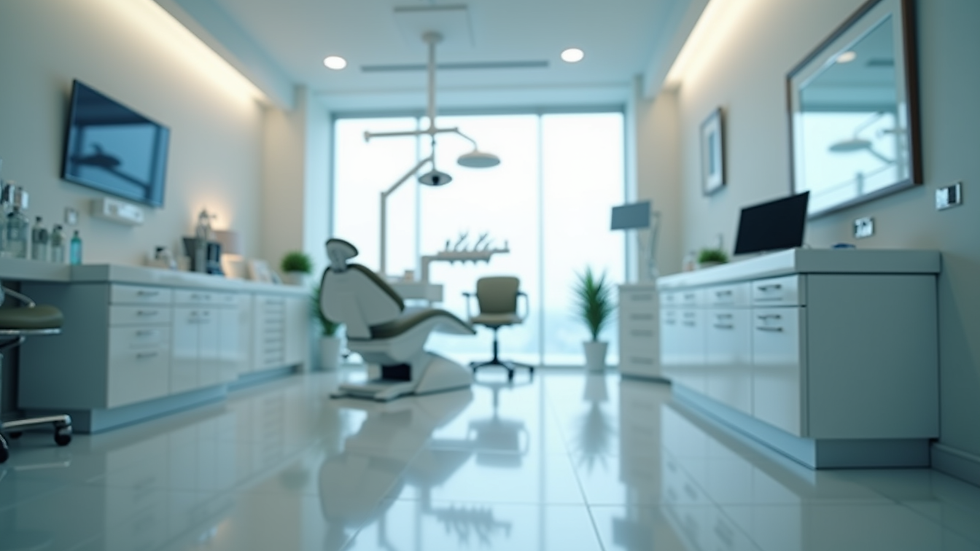 Eye-level view of a modern dental clinic interior
