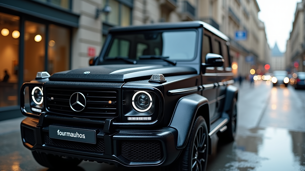 Close-up view of a luxury armoured vehicle used in private security