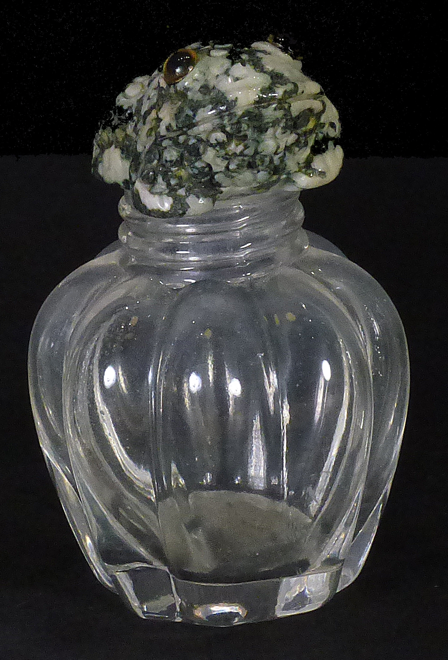 Stone Frog On Crystal