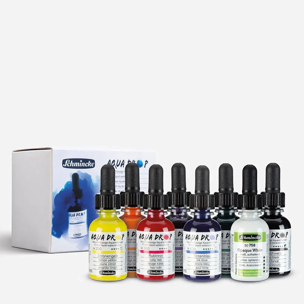 Schmincke aquarell drop cardboard set 8x30ml