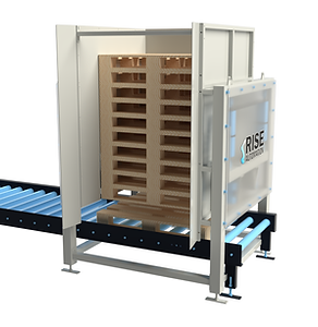 Automatic pallet stacking and destacking