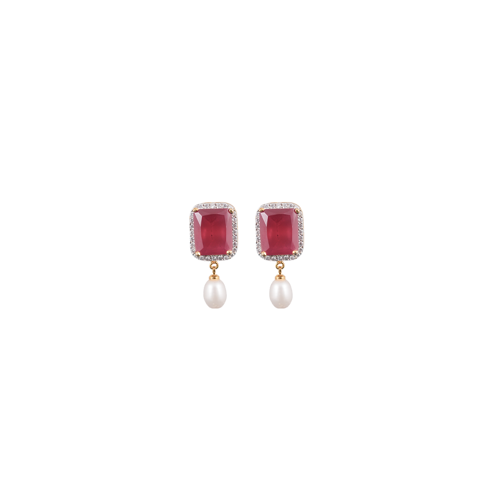 Thumbnail: red stone pearl choker set online