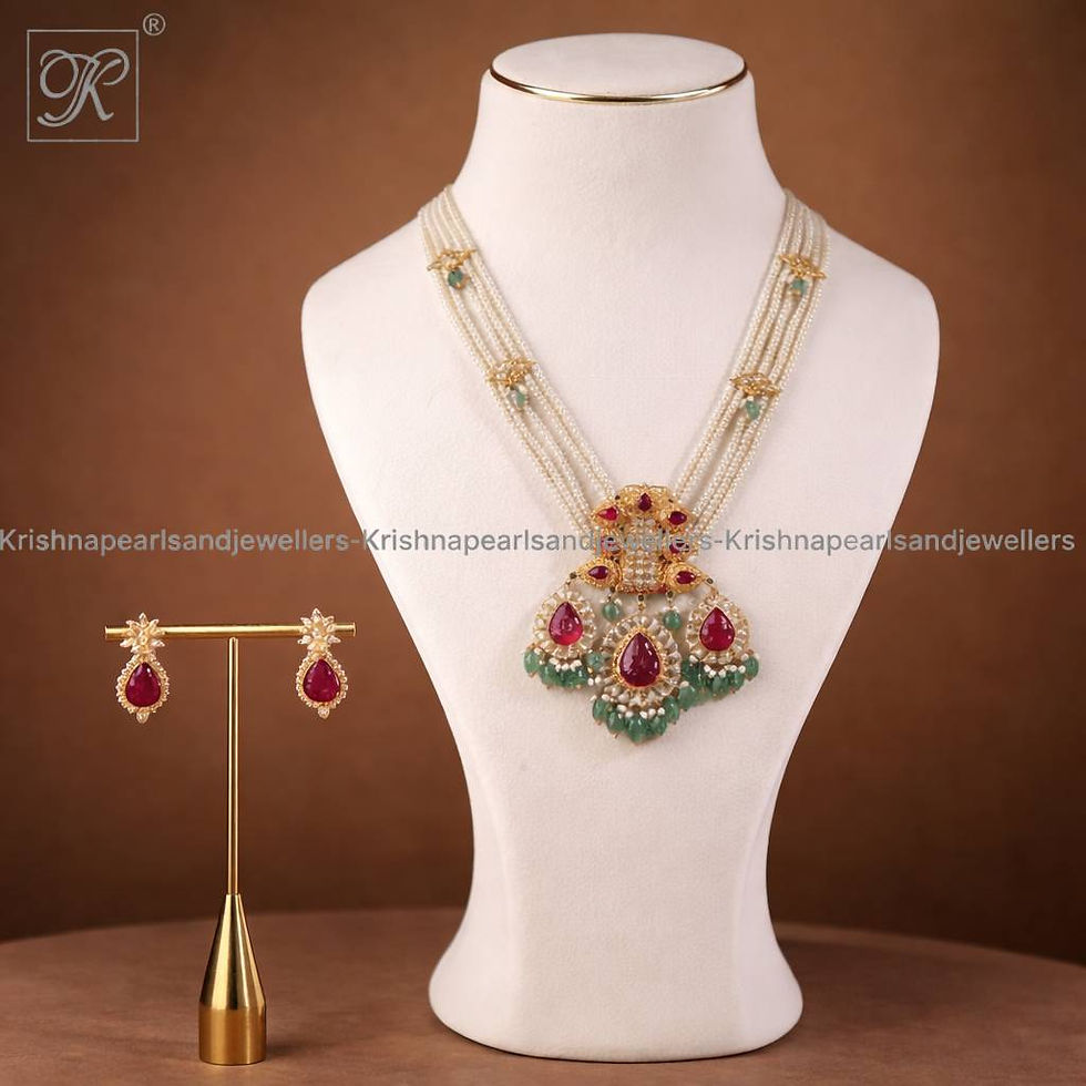Thumbnail: RUBY & EMERALD PEARL MULTI-STRAND NECKLACE SET