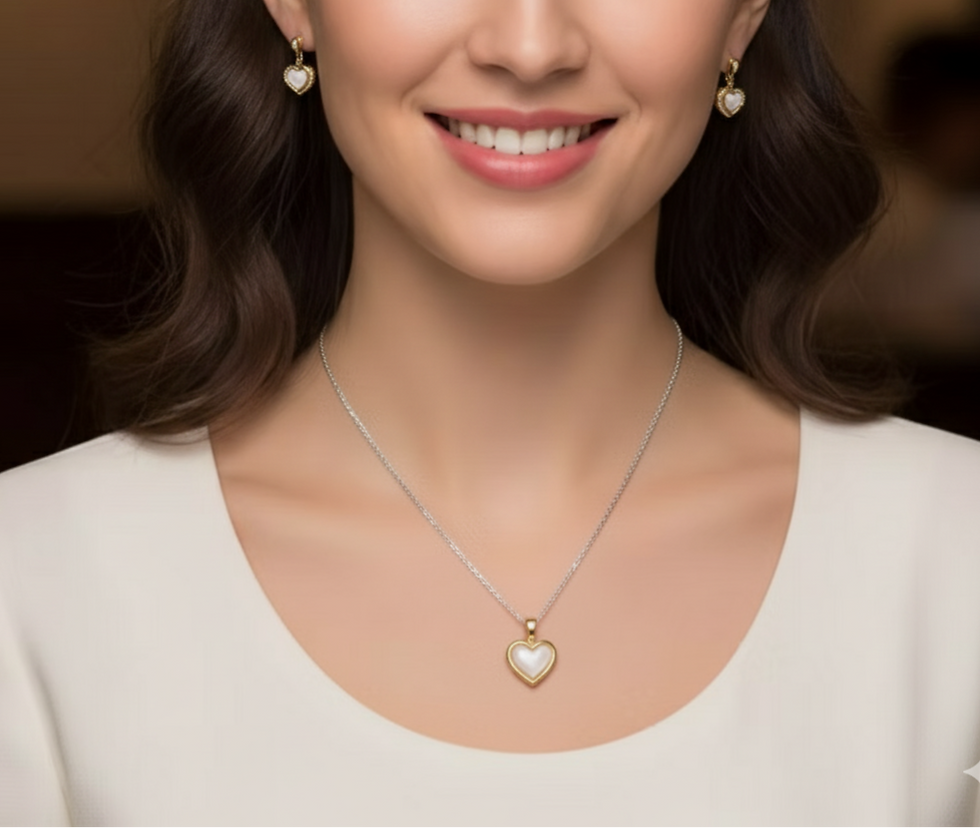 golden heart shaped pendant set hyderabad