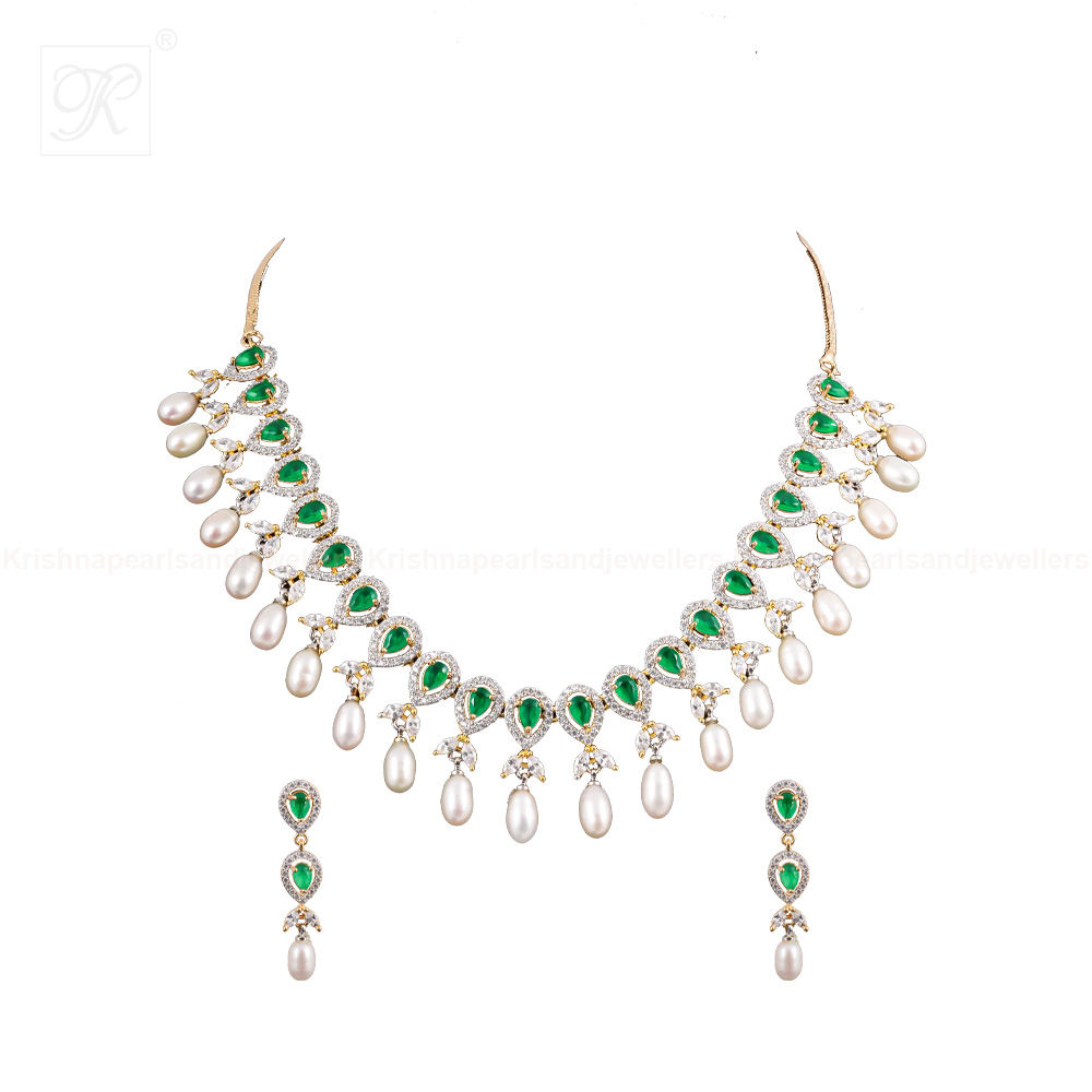 elegant pearl necklace set