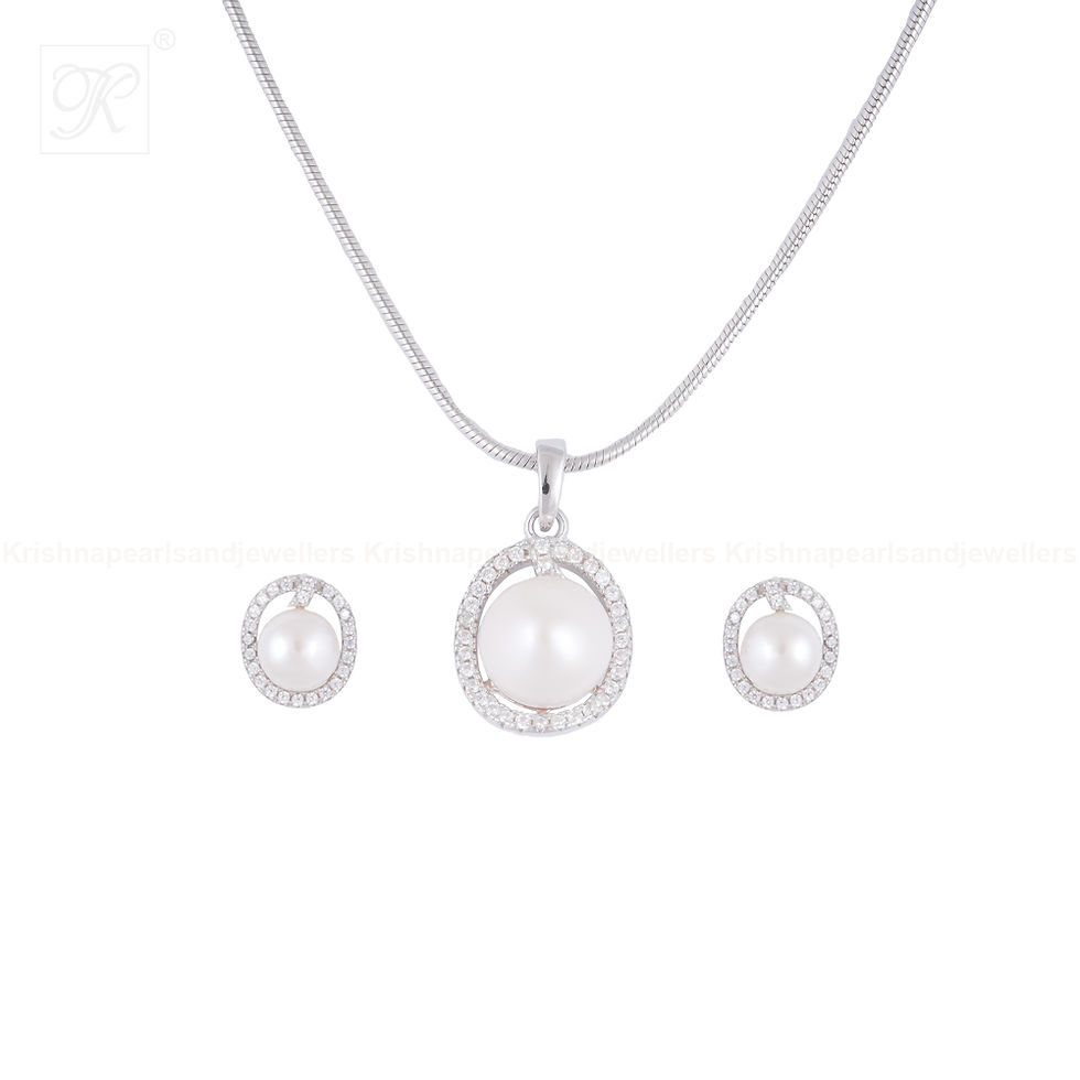 Thumbnail: halo pearl pendant necklace for women