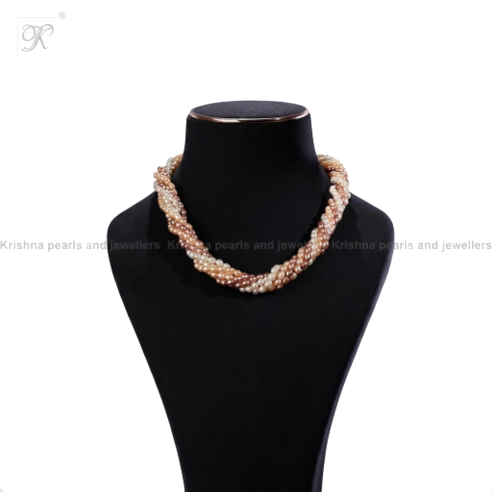 TWISTED MULTI-STRAND PEARL NECKLACE