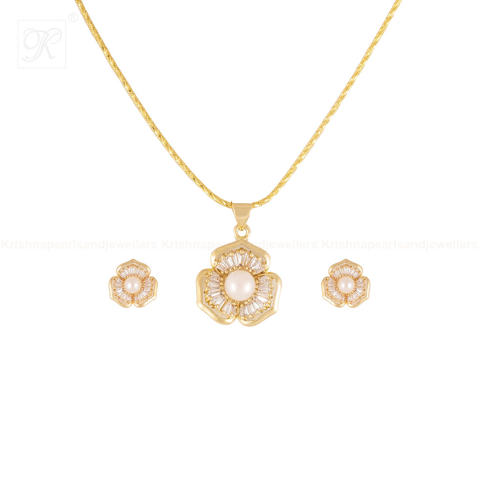 Thumbnail: pendant set and pearl earring set in best pearl jewellery shop