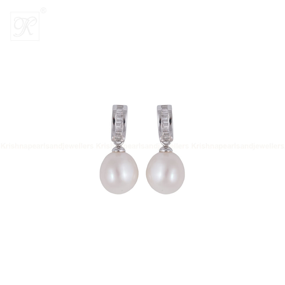 Thumbnail: classic hoop pearl earrings