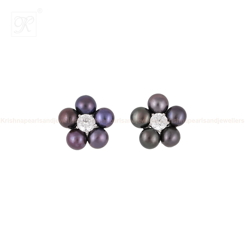 Thumbnail: black pearl stud earrings hyderabad