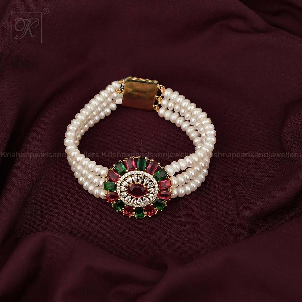 Thumbnail: luxurious pearl bracelets multicolor stone